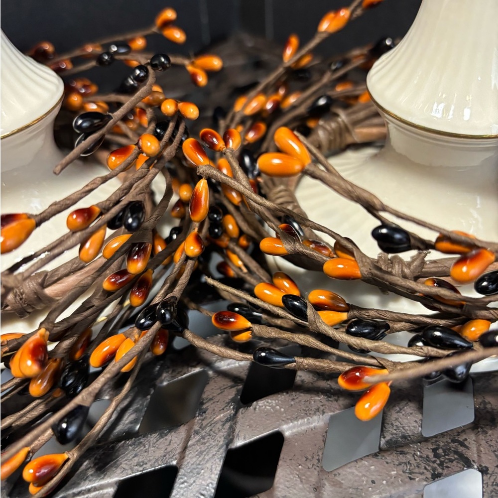 4 Candle Rings Orange/Black Berry - Picture 6 of 9